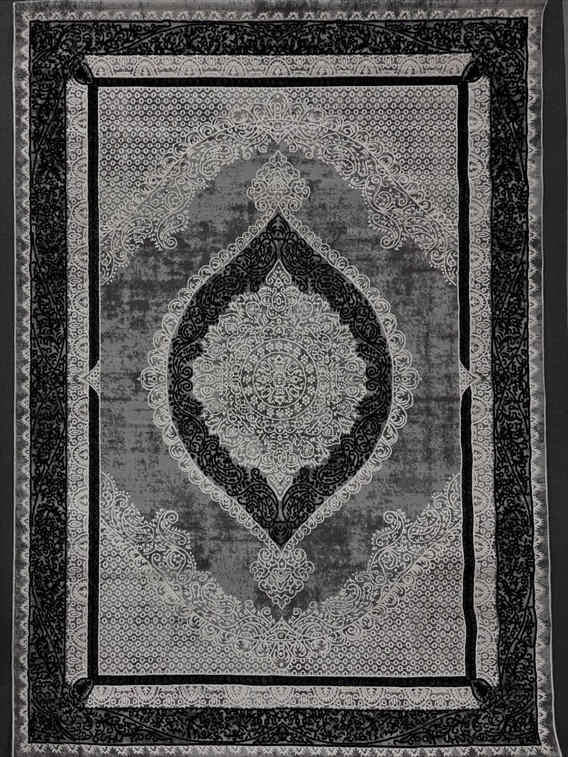 Versatile modern Turkish rug on the showroom floor